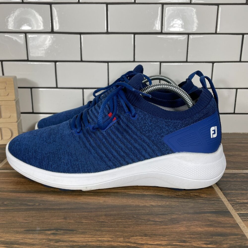 FootJoy Flex XP Golf Shoes Mens Size 8 Blue VersaTrax Spikeless Sneakers